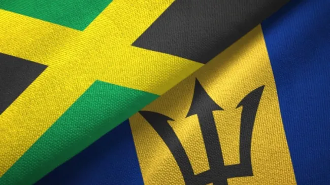 flags of Jamaica and Barbados